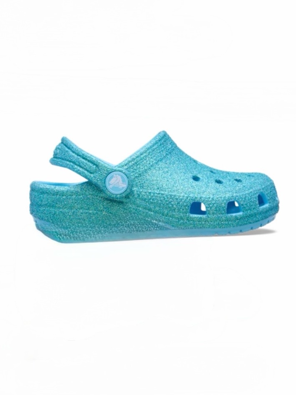 NWT CROCS Toddler Classic Iridescent Blue Teal Glitter Clog